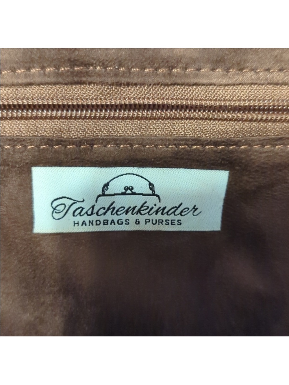 Gorgeous Cognac Genuine Leather Top-Handle Satchel with Gold Frame - Picture 6 of 6